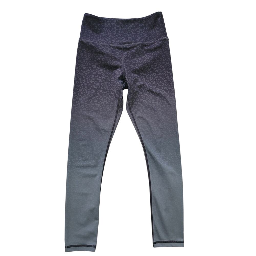 Zyia Active Size 2 Ombre Grey Leopard Print 7/8 Leggings High‎ Rise Stretch Pant